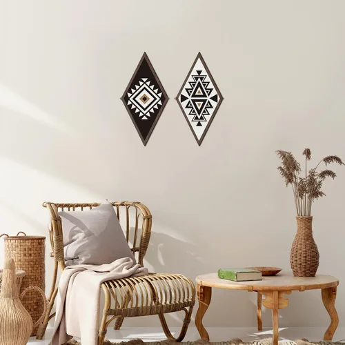 Vista 7 de Spiareal 3 piezas de arte de pared de madera azteca, decoración occidental