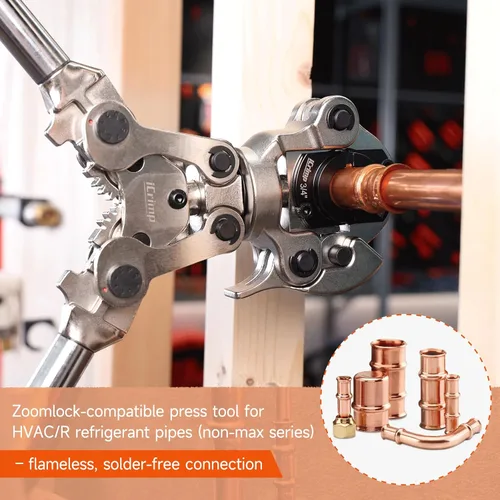 Vista 3 de iCrimp Herramienta de presión para tubo de cobre 1/4"-7/8" para líneas de refrigerante HVAC/R, conexión de ajuste hermético sin soldadura con anillo