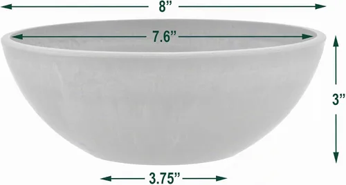 Vista 4 de PSW Pot Collection M20C - Maceta baja de plástico compuesto de piedra/madera de 8 pulgadas, sin orificio de drenaje (perforable), maceta