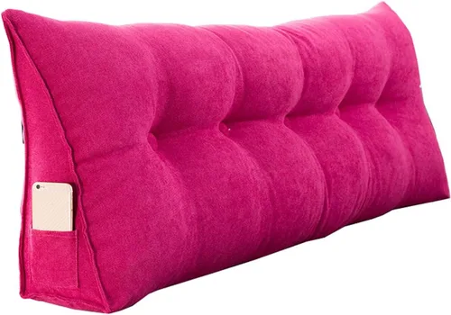 Vista 10 de Almohada de cuña para pared de cama, cabecera de almohada de respaldo de cama, almohada de lectura triangular grande, con funda extraíble