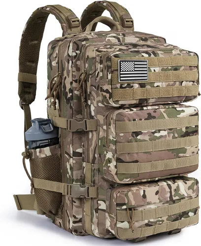 Vista 7 de Mochila táctica militar de 25L para hombre, mochila de 3 días, mochila MOLLE del ejército, mochila de asalto de 3 días, mochila de evacuación