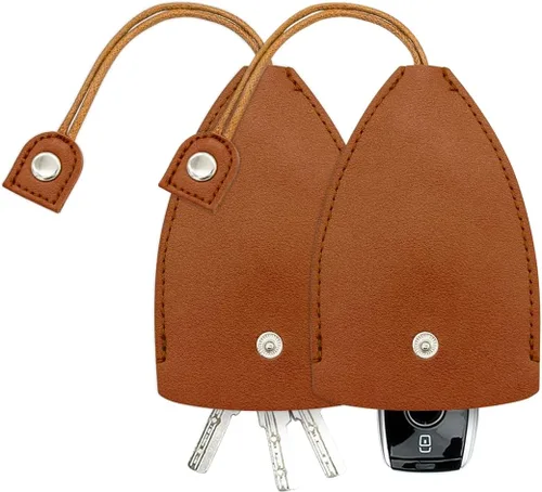 Vista 13 de Funda para Llave de Coche, 2 Piezas de Bolsas de Llavero Extraíbles Creativas, Gancho de Llavero Protector de Gran Capacidad de Cuero PU (Negro)