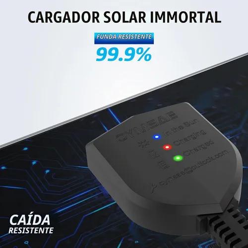 Vista 7 de OYMSAE-Cargador de batería con panel solar de 20 W/12 V, portátil, impermeable, carga por goteo + Mantenedor p/auto/embarcación/casa rodante