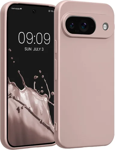 Vista 206 de kwmobile Funda compatible con Google Pixel 9 - Funda protectora delgada de TPU para teléfono - Acabado mate suave - Piedra antigua