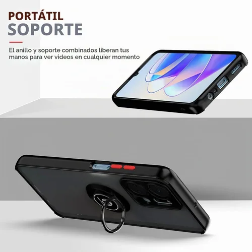 Vista 6 de QUIETIP Funda compatible con Xiaomi Redmi Note 12S con protector de pantalla, TPU + policarbonato duro a prueba de golpes, anillo magnético
