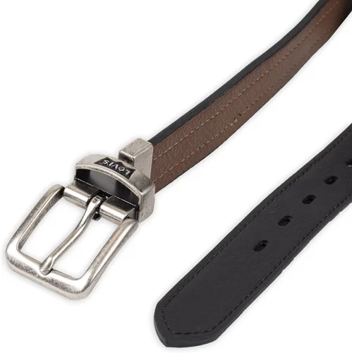 Vista 5 de Levis Cinturón para niños grandes para la escuela casual para jeans con correa reversible plateado