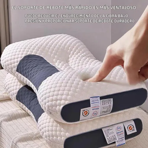 Vista 6 de Almohadas para dormir de lado, almohada de protección de vértebra cervical, almohada de cama de altura ajustable para dolor de cuello, almohada