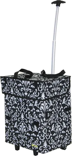 Vista 14 de Cesta con carro plegable grande multipropósito, color negro