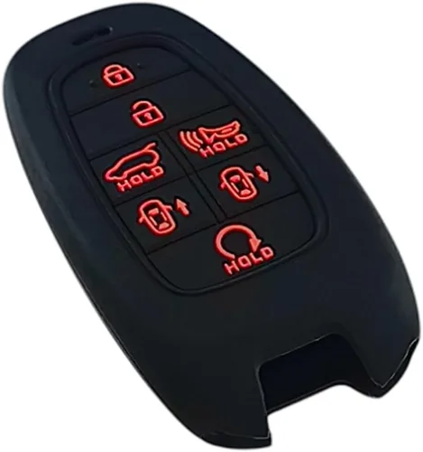 Vista 4 de REPROTECTING Funda de Goma de Silicona para Llavero de Coche Compatible con Hyundai Sonata Nexo 2019-2023 Hyundai Tucson 2022 Palisade Santa Fe 2023