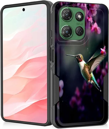 Vista 70 de Funda para Moto G Play 4G 2024, resistente de doble capa híbrida de policarbonato duro, goma suave, a prueba de golpes, funda protectora resistente