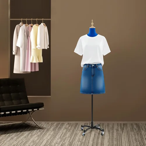 Vista 7 de Vestido femenino con forma de maniquí, altura ajustable de 51 a 75 pulgadas, soporte para el cuerpo, forma de vestido de costura para mujer con base