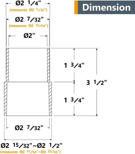 Vista 2 de POWERTEC 70141-P2 Reductor de 2-1/2 pulgadas a 2-1/4 pulgadas, 2 PK