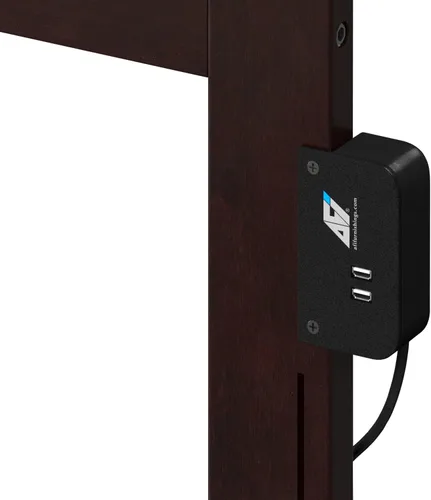 Vista 8 de AFI, Metro - Cama Queen de plataforma de madera de perfil bajo con estribo a juego, color espresso