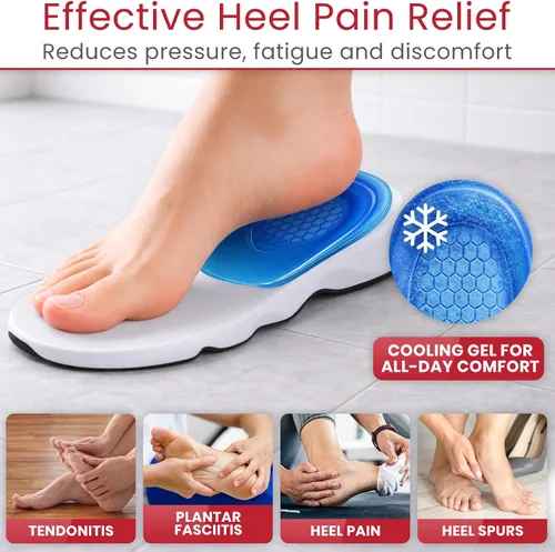 Vista 3 de Vive Envelop - Taloneras de gel para mujeres, hombres, espolón óseo, soporte para fascitis plantar, inserciones de zapatos que proporcionan alivio