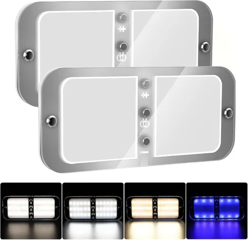Vista 7 de BlueFire Luces interiores de techo de 800 lúmenes, CC 12-18 V regulables, luces LED interiores de RV de 6 W, 3000-6000 K, con control remoto