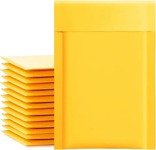 Vista 13 de packbabol Sobres de burbujas de papel kraft 3.5x5 Pulgadas 50 Pack, sobres autoadhesivos de papel para embalaje, sobres de adhesión fuerte, pequeñas