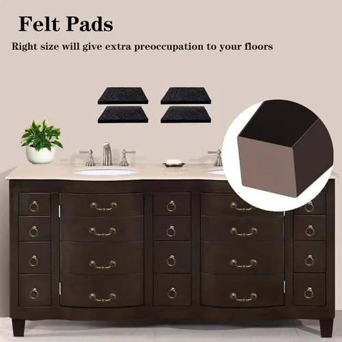 Vista 4 de Juego de 4 patas de sofá cuadradas para cama, patas de repuesto de madera de 2 pulgadas para muebles, color marrón oscuro
