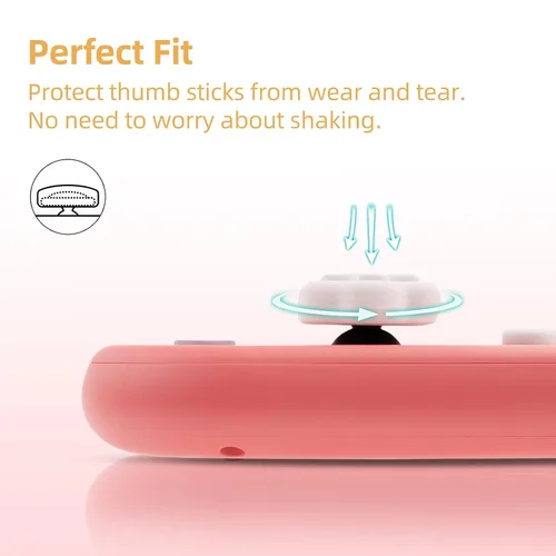 Vista 4 de GeekShare Cat Paw Shape Thumb Grip Caps,Soft Silicone Joystick Cover Compatible with Nintendo Switch OLED Switch Lite (Brown & Yellow)