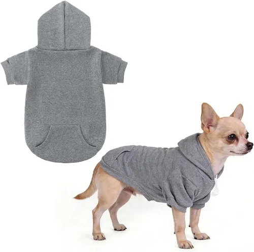 Vista 51 de KOOLTAIL Sudadera básica con capucha para perro, suave y cálida, con agujero para correa y con bolsillo, abrigo de invierno para perros, ropa