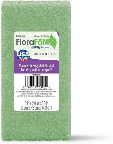 Vista 12 de FloraCraft Bloque FloraFōM de 1.9 pulgadas x 1.9 pulgadas x 4.9 pulgadas, color verde