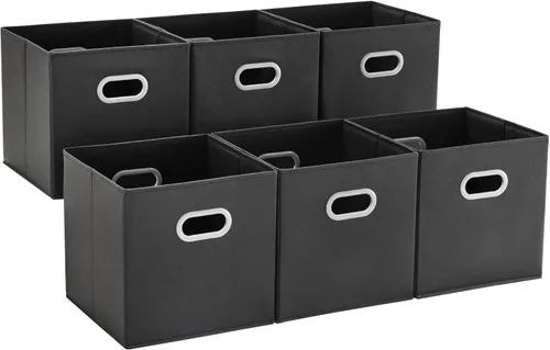 Vista 12 de MAX Houser Paquete de 6 contenedores plegables de tela con asas, ideales para organización de armario, dormitorio y guardería