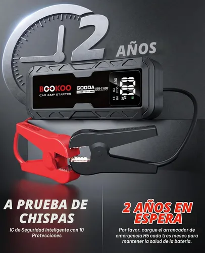 Vista 6 de BOOKOO Arrancador de salto 6000A 12V para cortacésped de barco de coche