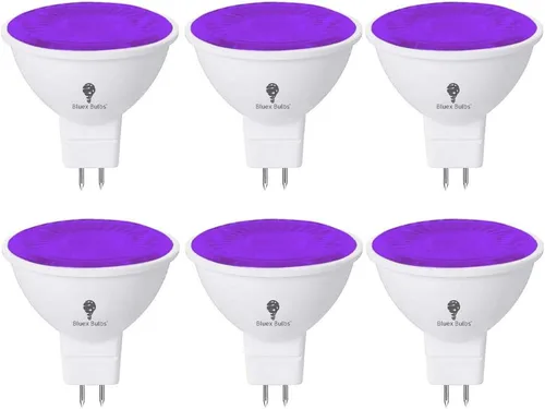 Vista 8 de BlueX - Paquete de 6 bombillas LED MR16 naranja, 4 W (equivalente a 40 vatios), base de dos pines GU5.3 de 12 V, decoración de fiesta, porche