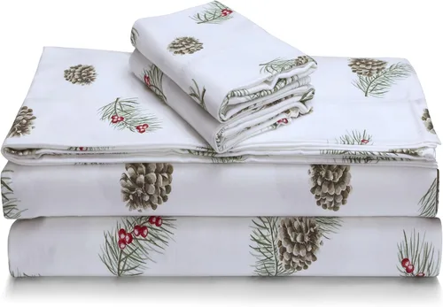 Vista 14 de Tribeca Living Sábanas de franela de algodón portugués tamaño King – Juego de sábanas de bolsillo profundo de 170 GSM para colchones de hasta 21