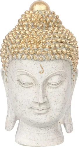 Vista 3 de eCraftIndia Cabeza decorativa de Buda Polyresin Showpiece