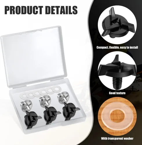 Vista 4 de NQEUEPN - 8 tornillos para casco de motocicleta, tornillos para visera de casco with 8pcs Rubber Washers Motorcycle Helmet Accessories