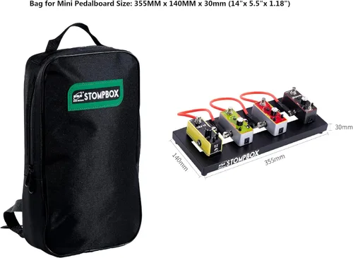 Vista 2 de Eno Music 14" Bolsa Mini para Pedal de Efectos de Guitarra Compacta Pequeña