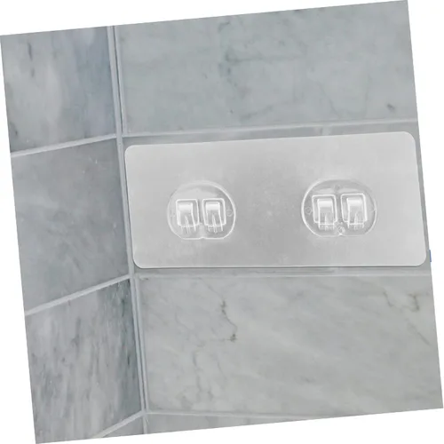 Vista 6 de Zerodeko 20 piezas de calcomanías transparentes con hebilla de doble garra que no deja marcas, parches adhesivos de plástico resistente, perchas