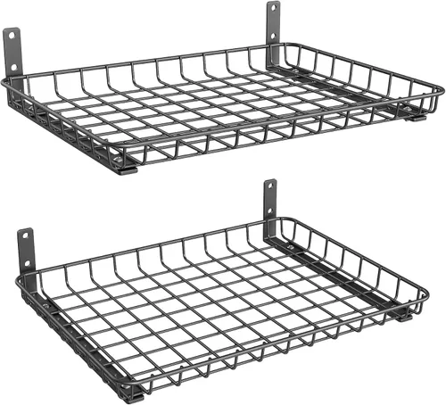 Vista 11 de TORACK Paquete de 2 estantes de pared de 12 x 18 pulgadas, estante de pared de garaje para armario y lavandería, estantes flotantes resistentes