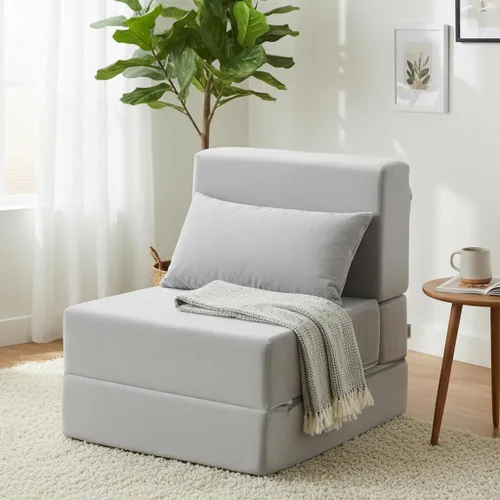 Vista 10 de Sofá cama plegable, silla convertible sin montaje, negro