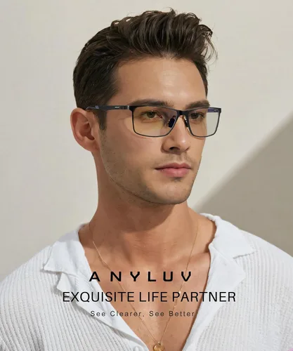 Vista 2 de ANYLUV Al-Mg - Lentes de bloqueo de luz azul metálico + lentes de fibra de carbono
