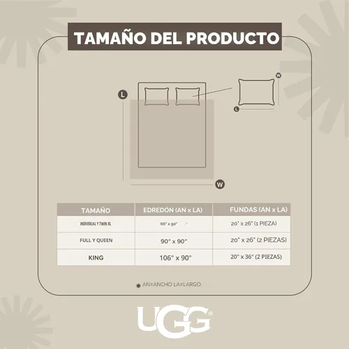 Vista 3 de UGG Leonora - Juego de edredón tamaño individual, suave y ligero, 2 piezas