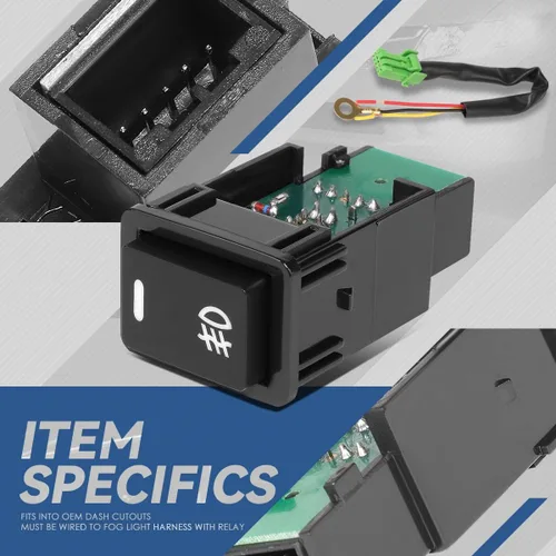 Vista 4 de Auto Dynasty Interruptor de luz antiniebla para montaje en tablero delantero con arnés de cableado compatible con Nissan Sentra Pathfinder Rogue