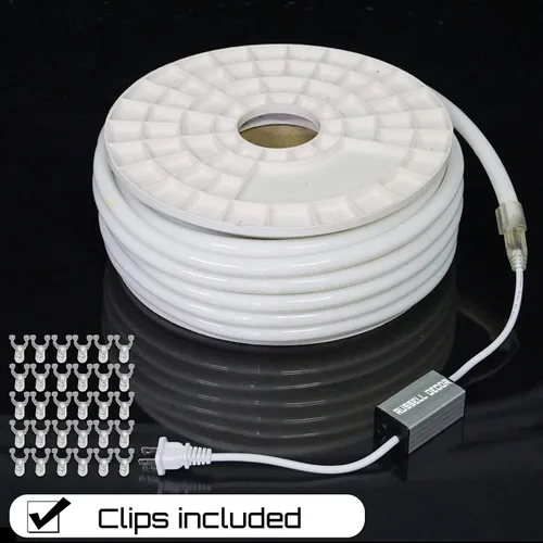 Vista 4 de Russell Decor Cuerda de luces LED de neón flexible (blanco cálido, 100 pies) For Christmas Weeding party Flexible and Waterproof
