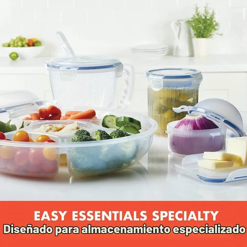 Vista 4 de Lock & Lock - Recipiente hermético redondo para alimentos, caja de cebolla, 10.14 onzas/1.27 tazas