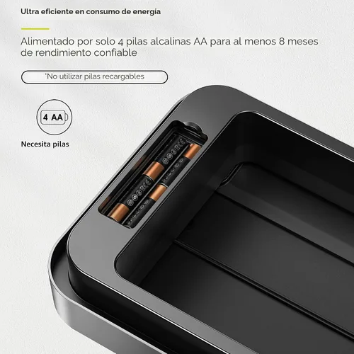 Vista 8 de EKO Phantom-T - Bote de basura vertical con sensor de movimiento de 50 litros/13.2 galones, acabado de acero inoxidable cepillado