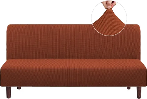 Vista 27 de PrinceDeco Funda elástica sin brazos para futón, funda deslizante para futón, funda para sofá de tamaño completo y cama de sofá de tamaño queen