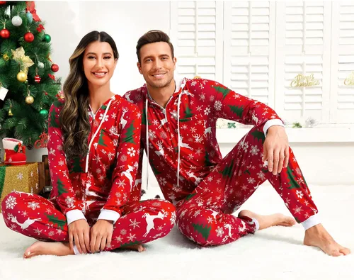 Vista 7 de Pijama de Navidad para adultos, mameluco para la familia, para Navidad