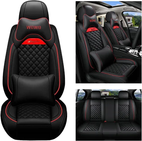 Vista 3 de Aoyade Car Seat Covers Fit for X1 Durable PU Leather Cushion Covers for 5 Seats Vehicle, Auto Interior Accessories Airbag Compatible,Black