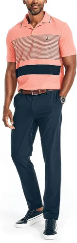 Vista 2 de Nautica Polo de rayas en el pecho de ajuste clásico para hombre