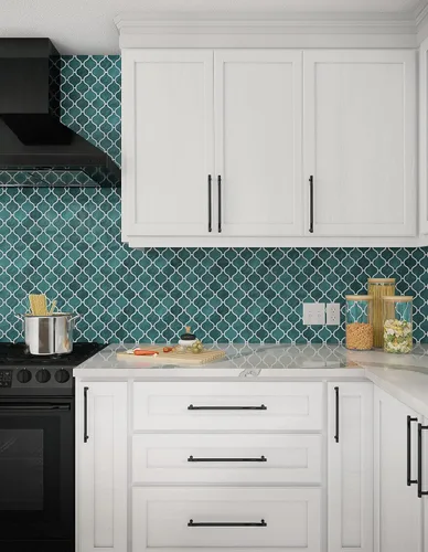 Vista 7 de Daltile Mesmerist - Mosaico arábigo de cerámica de 11 x 12 pulgadas en brillo místico (10 unidades por caja) (7.4 pies cuadrados por caja)