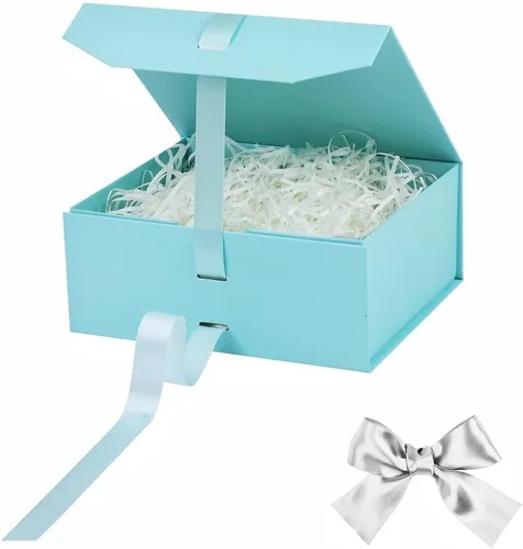 Vista 26 de GoooodGift Caja de regalo grande azul, 1 paquete de 13.5 x 11 x 5.3 pulgadas, caja de regalo de lujo para regalos con tapa de cierre magnético
