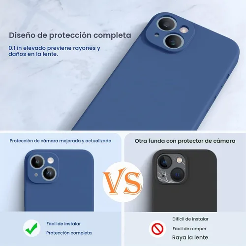 Vista 7 de Miracase - Funda diseñada para iPhone 14 con protector de pantalla, [protección de cámara mejorada], funda de silicona líquida a prueba de golpes