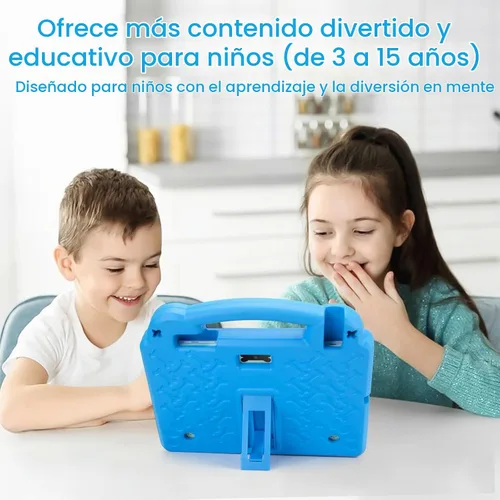 Vista 3 de Tableta para niños, tableta Android 15 de 10 pulgadas, 8 GB de RAM y 64 GB de ROM, CPU Octa-Core, Wi-Fi 6 de doble banda, batería de 5000 mAh Azul