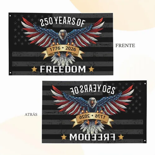 Vista 4 de Bandera de Estados Unidos de 250 años – 3 x 5 pies, banderas de 250 aniversario de Estados Unidos 1776-2026 – Bandera de Estados Unidos con ojales