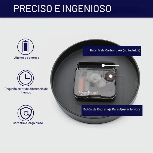 Vista 3 de Kit de reloj de pared grande, reloj de pared sin marco 3D con calcomanías de número de espejo para decoración del hogar, sala de estar, dormitorio